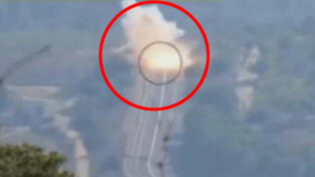 Footage released by Hezbollah of its strike on an IDF base in northern Israel on Monday