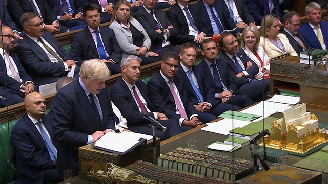 בוריס ג'ונסון ראש ממשלת בריטניה דיון בפרלמנט על ה ברקזיט (צילום: MCT)