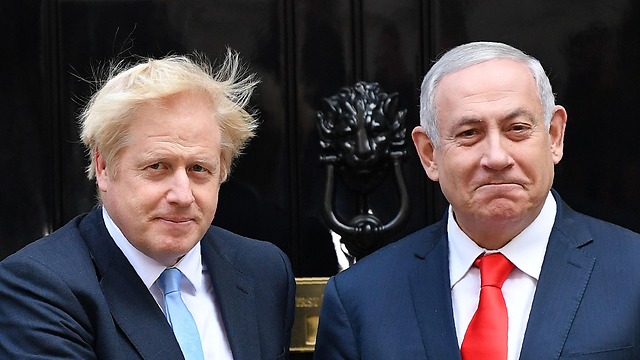 British Prime Minister Boris Johnson Meets Benjamin Netanyahu (Photo: AFP)