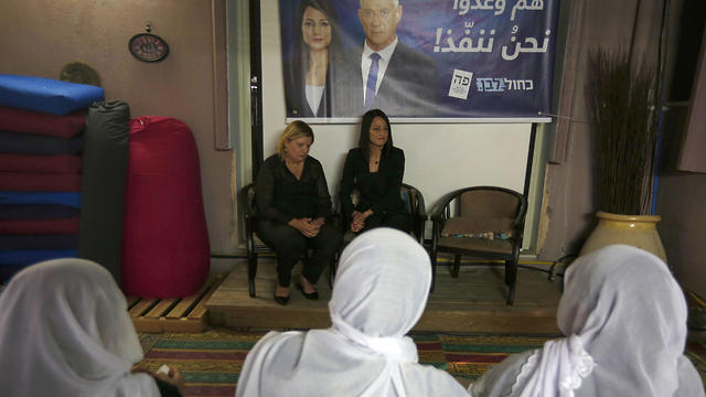 Gadeer Kamal Mreeh and Retired General Orna Barbivay, candidates for Knesset for the Blue and White Party