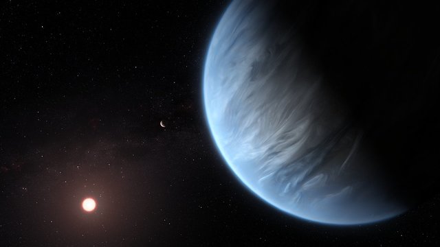 הדמיה של כוכב הלכת K2-18b (הדמיה: ESA/Hubble, M. Kornmesser)