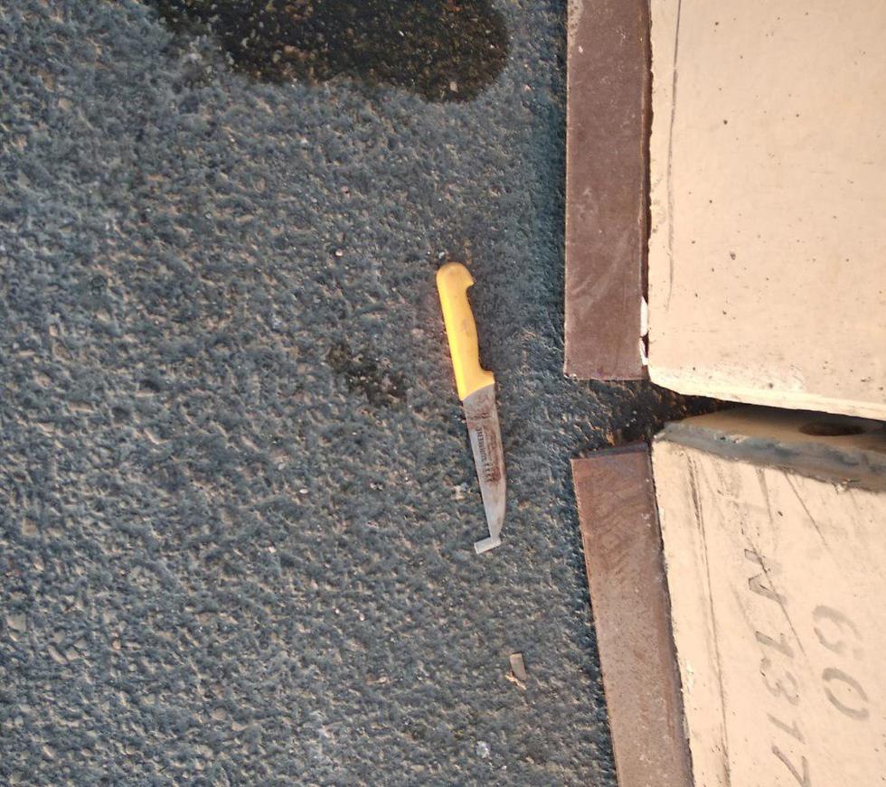 Нож, которым палестинка пыталась совершить теракт. Фото: полиция
