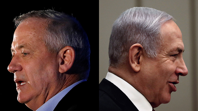 Blue and White leader Benny Gantz and Prime Minister Benjamin Netanyahu (Photo: Reuters, EPA)