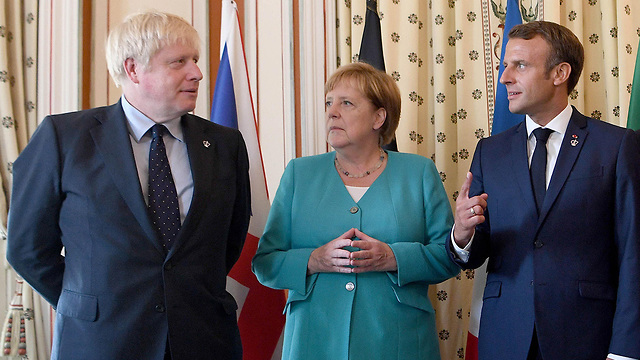 Boris Johnson (left) Angela Merkel and Emanuel Macron (Photo: MCT)