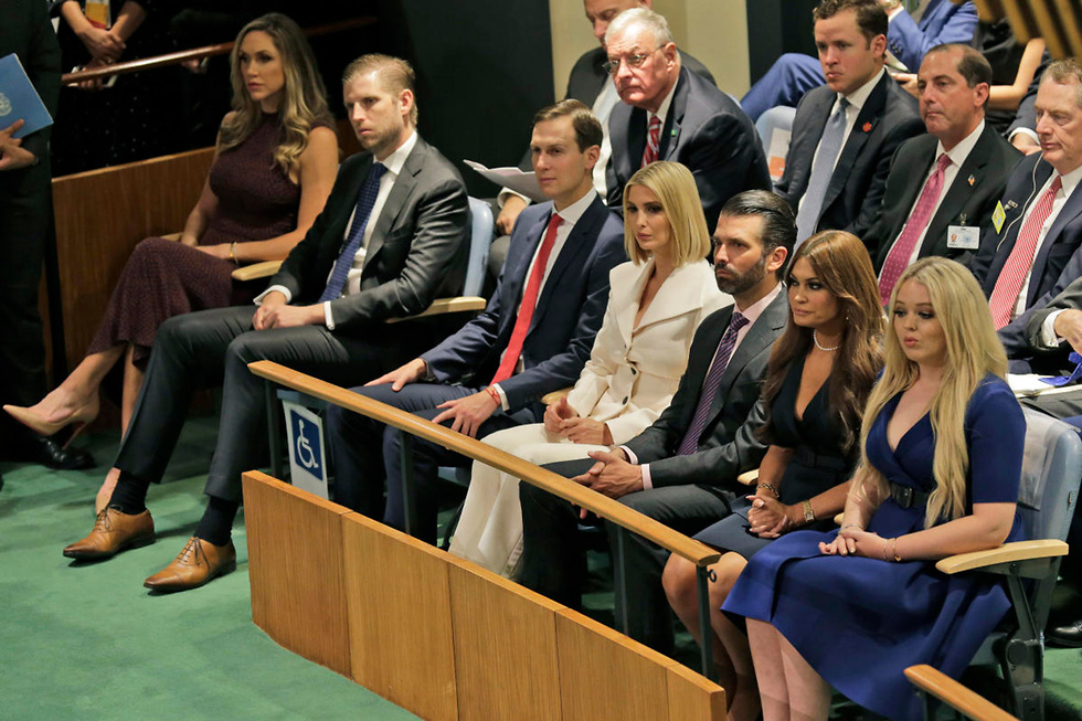 Ivanka Trump and her husband and White House adviser Jared Kushner listen to the address (צילום: AP)