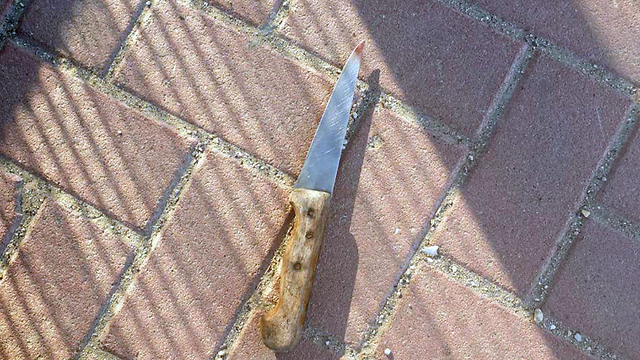 The knife used in the suspected attack (Photo: Israel Police)