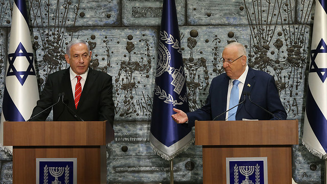 President Reuven Rivlin tasks Prime Minister Benjamin Netanyahu with forming the next Israeli government in Jerusalem, Sept. 25, 2019 (Photo: Amit Shabi)