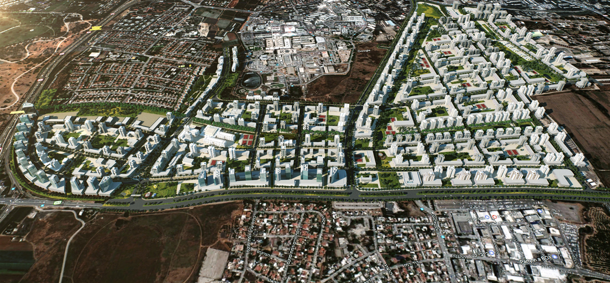 תוכנית לשכונת מגורים חדשה במזרח רמת גן (הדמיה: קולקר-קולקר-אפשטיין אדריכלים ומתכנני ערים)