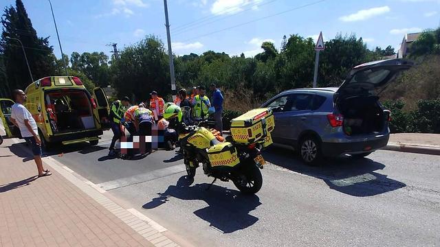 תאונה תאונת דרכים אופנוע רמת יוחנן מפרץ חיפה   (צילום: מד