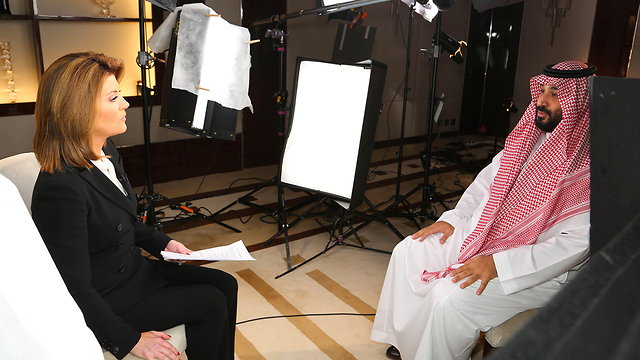 מוחמד בן סלמאן  סעודיה ראיון 60 שניות מזהיר מהסלמה עם איראן (צילום:  Eric Kerchner for CBSNews/60MINUTES/Handout via REUTERS)