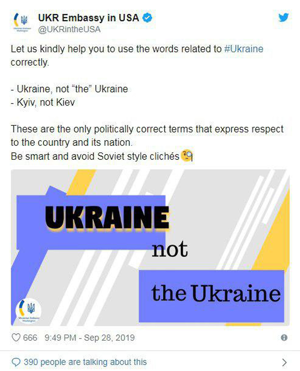 ציוץ שגרירות אוקראינה גייט ()