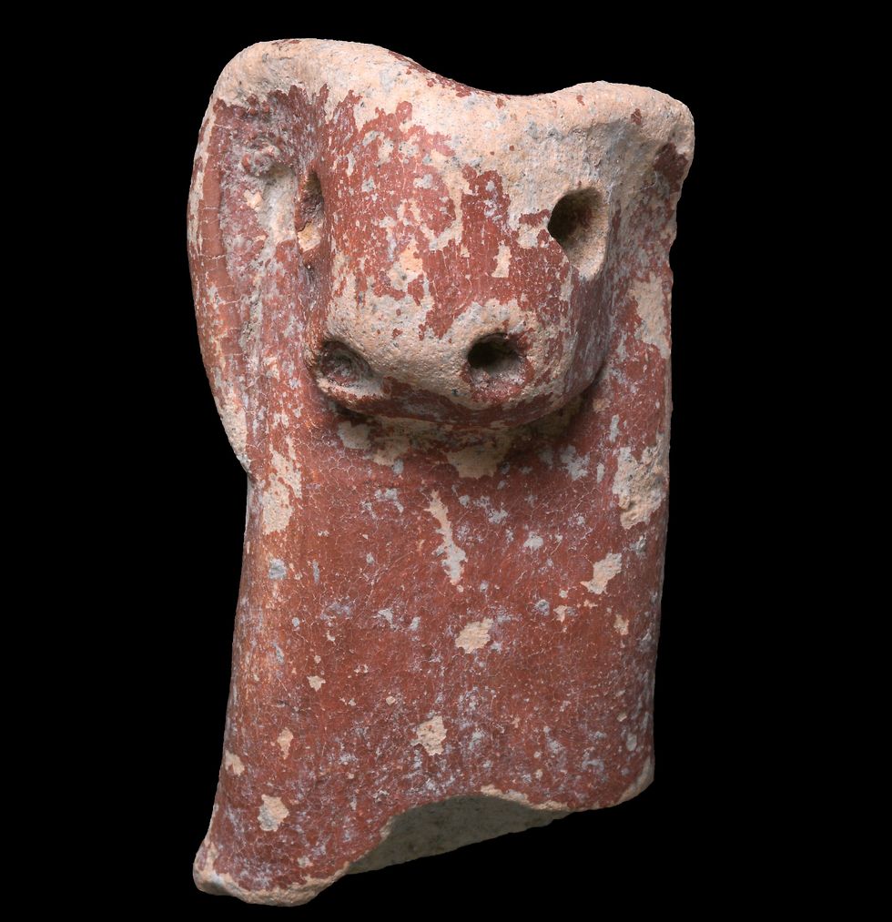 One of the recovered statues (Photo: Clara Amit, Israel Antiquities Authority)