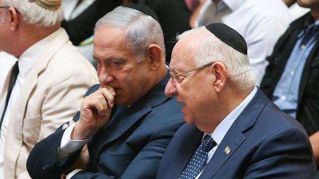 Prime Minister Benjamin Netanyahu and President Rivlin (Photo: Alex Kolomoisky)