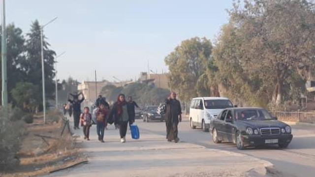 Kurdish civilians in nothern Syria flee as Turkey begins a military operation 