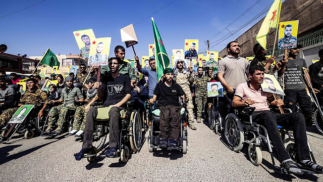 וטרנים ולוחמים צבא כורדים YPG מחאה מול מטה או