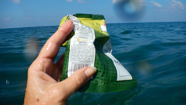 פסולת פלסטיק שהגיעה לחופי ישראל (צילום: ד