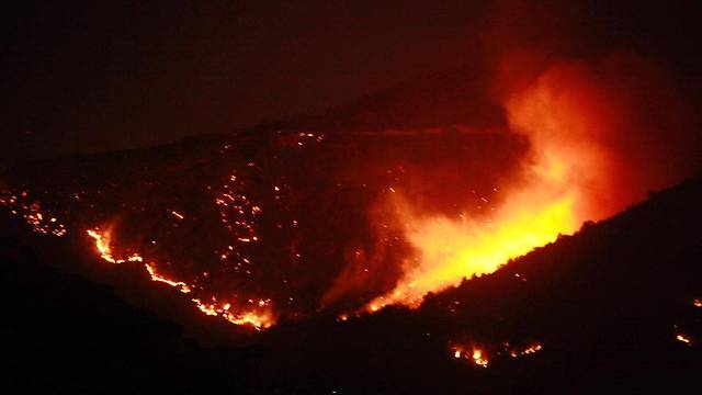 שריפות ענק בלבנון (צילום: מתוך טוויטר)