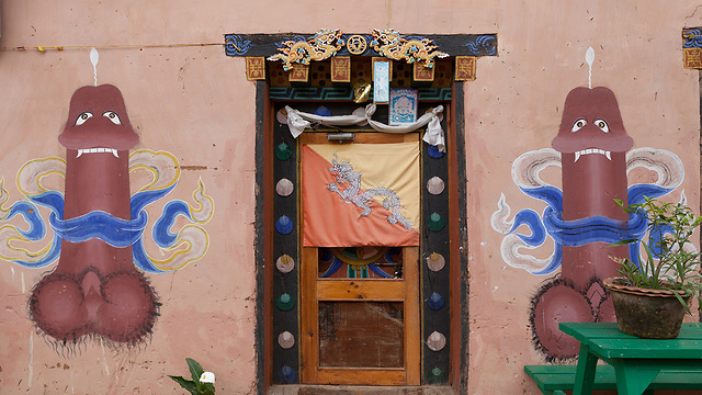 בהוטן ציורי איברי מין זכריים על בתים (צילום: shutterstock)