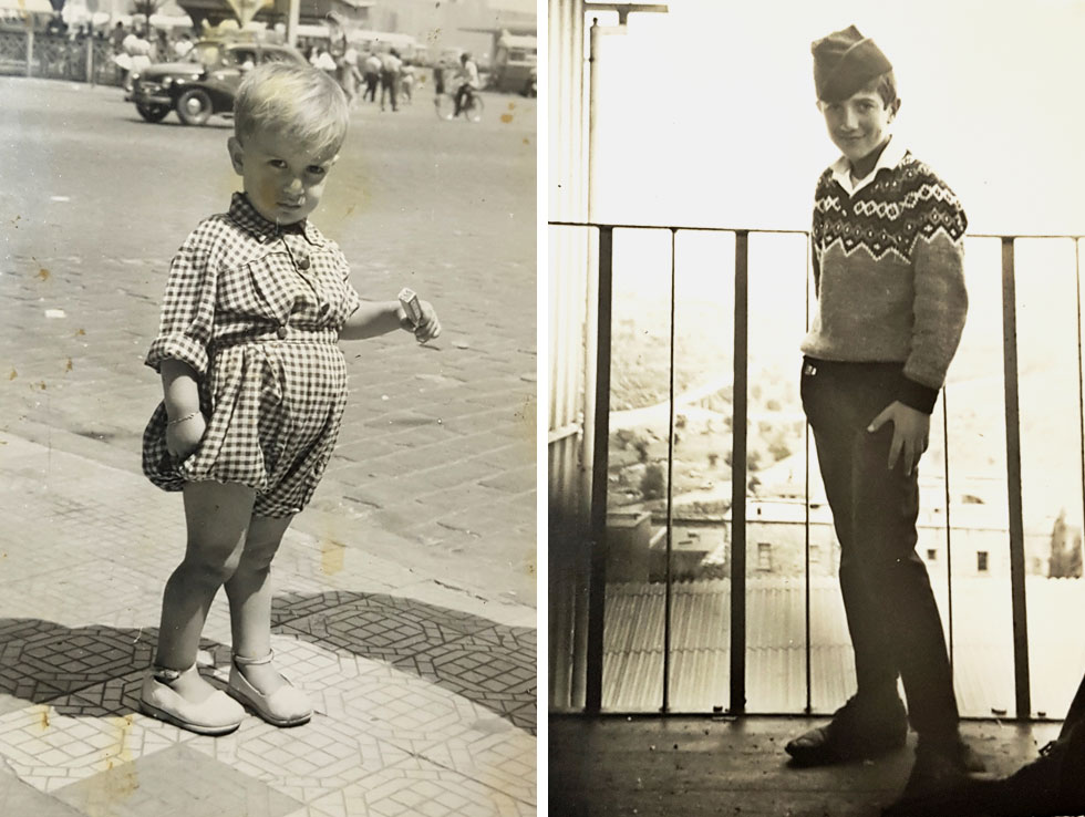 תמונות ילדות: אוחיון בירושלים, בנעוריו (מימין), ובקזבלנקה, כתינוק. "היו מקרי רצח, אונס וחטיפות" (צילום: אלבום פרטי)