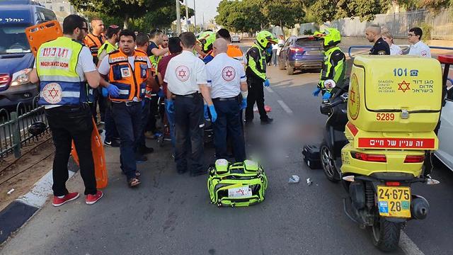 זירת התאונה באשדוד (צילום: תיעוד מבצעי מד
