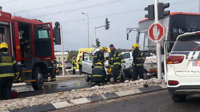 זירת התאונה (צילום: זאיד כניפס ורביע חנא)