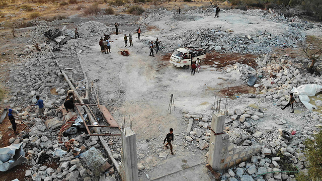 The remains of al-Baghdadi's compound after the raid (Photo: AFP)