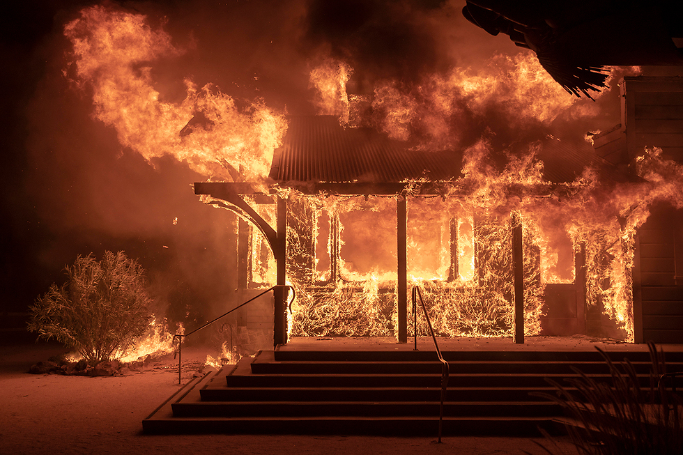 שריפות בהילדסבורג, קליפורניה (צילום: EPA)
