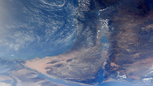 ישראל כפי שצילמה ג'סיקה מאיר מהחלל (צילום: ג'סיקה מאיר, נאס