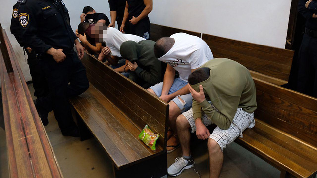 The suspects in court in Tel Aviv (Photos: Shaul Golan)