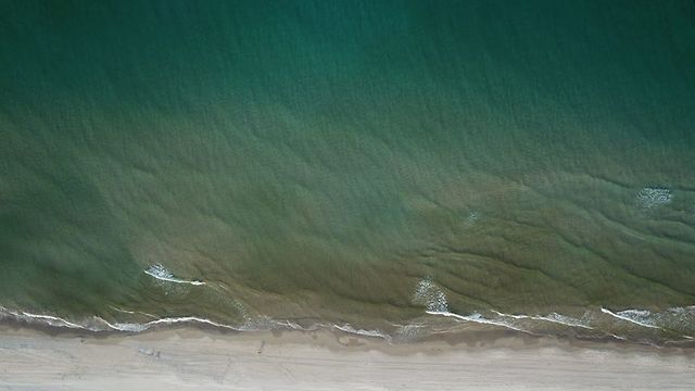 הזיהום בחוף בית ינאי (צילום: ארז הררי)