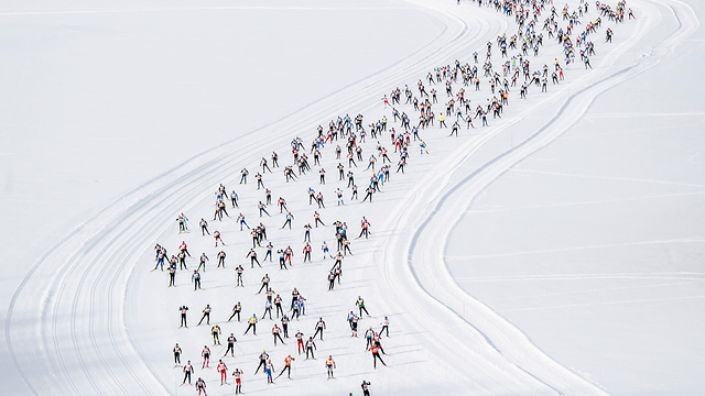 תמונות השנה EPA  2019 תחרות סקי שווייץ מרץ (צילום: EPA)