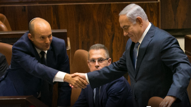  PM Benjamin Netanyahu and Naftali Bennett (photo: Ohad Zwigenberg)