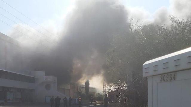 Smoke rises from a rocket strike on Sderot