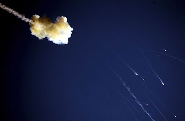  Момент уничтожения ракеты. Фото: Гиль Нехуштан