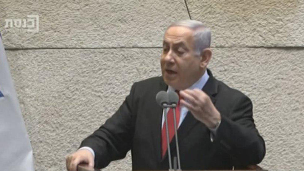 Prime Minister Netanyahu during the plenary session (Photo: Knesset Channel )