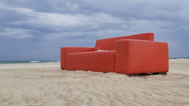 אחת הספות בחוף (צילום: דן בירון, המשרד להגנת הסביבה)
