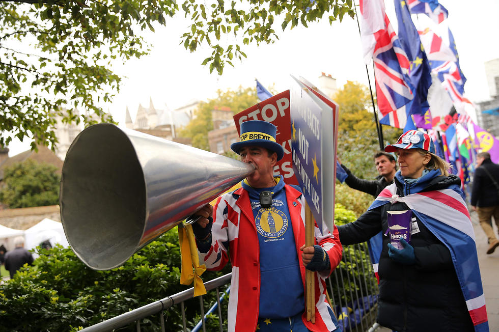 סטיב בריי מפגין נגד ה ברקזיט רץ ב בחירות בריטניה (צילום: AFP)