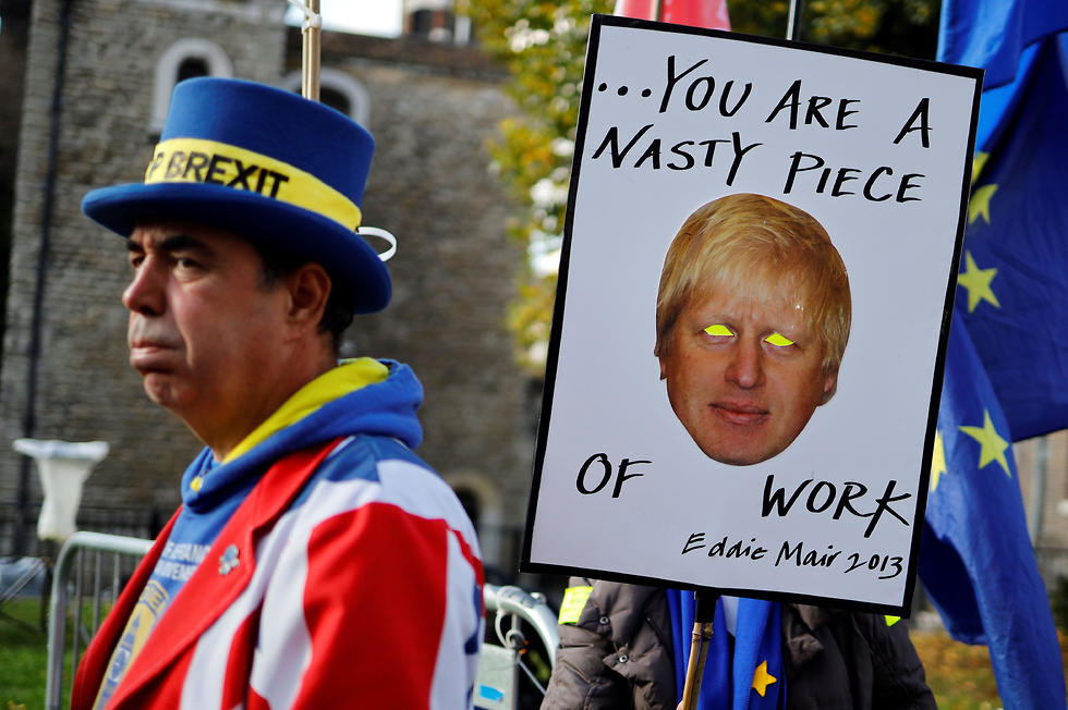 סטיב בריי מפגין נגד ה ברקזיט רץ ב בחירות בריטניה (צילום: AFP)