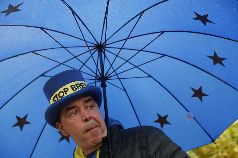 סטיב בריי מפגין נגד ה ברקזיט רץ ב בחירות בריטניה (צילום: AP)