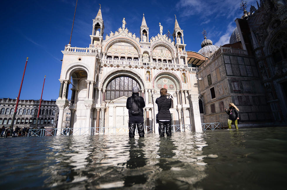 איטליה ונציה הצפה הצפות (צילום: AFP    )