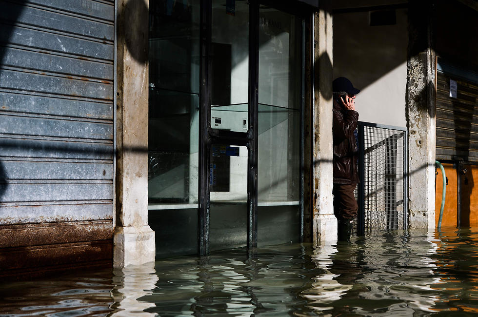 איטליה ונציה הצפה הצפות (צילום: AFP    )
