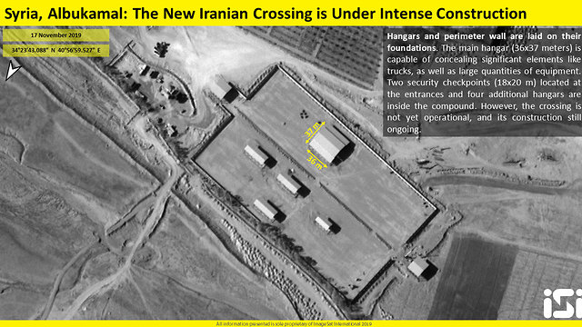 בסיס אימאם עלי ומעבר הגבול האיראני באלבוכמאל בשלבי בניה מתקדמים לקראת מבצוע (צילום: ImageSat International (ISI),)