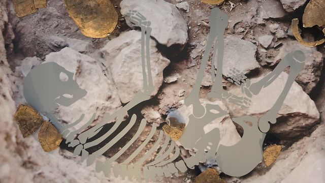 שיחזור קבר השמאנית (צילום: לורה לכמן, מוזיאון ישראל)
