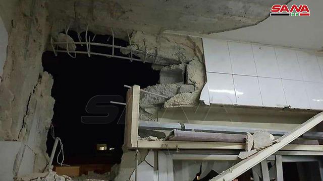 בניינים בדמשק שסוריה טוענת שנפגעו מתקיפת חיל האוויר  ()