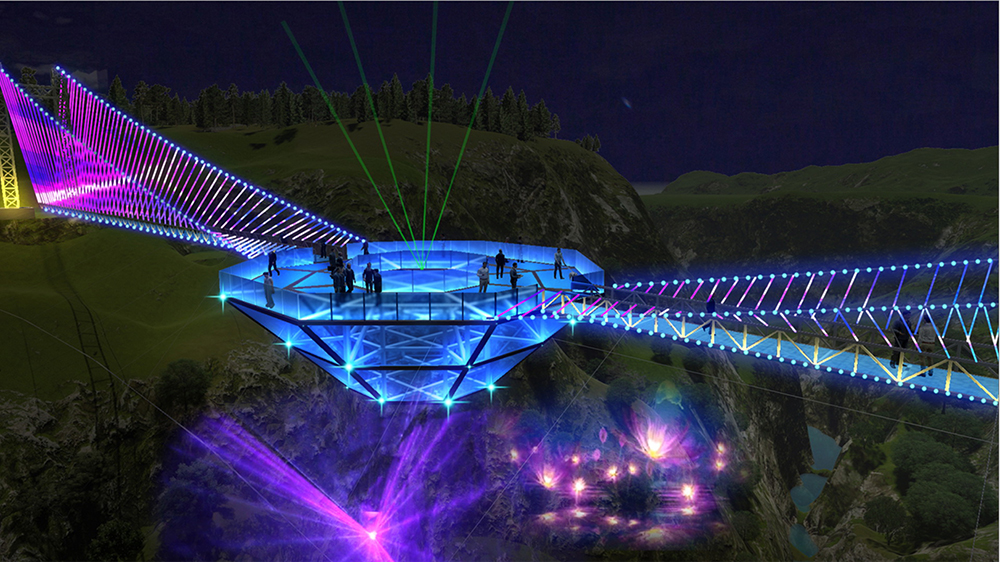 Проектная иллюстрация: стеклянный мост в Дашбаши