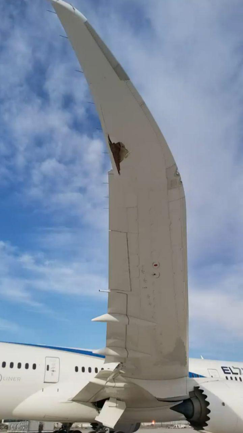 המטוס דרימליינר שניזוק בנחיתה בלאס וגאס  ()