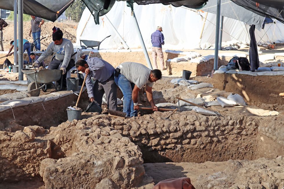 העבודות בחפירת אשקלון (צילום: ענת רסיוק, רשות העתיקות)