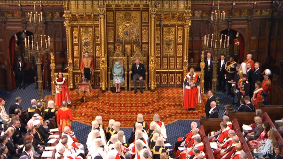 מלכת בריטניה אליזבת השנייה פרלמנט הצגת חזון ממשלת בוריס ג'ונסון (צילום: EPA)