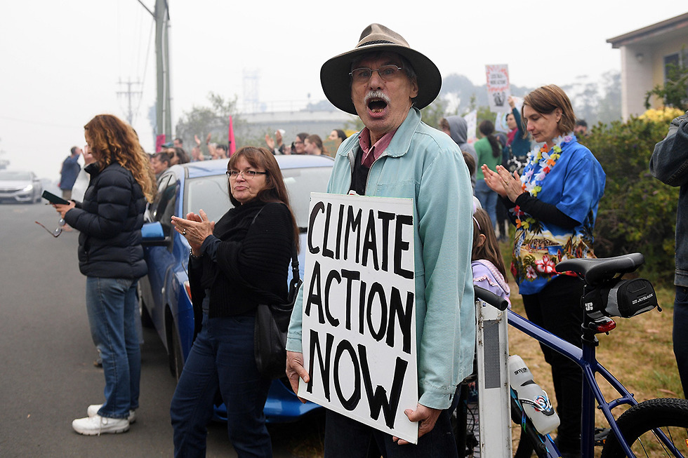 הפגנות ב אוסטרליה למאבק ב שינויי האקלים אקלים התחממות גלובלית ההתחממות ב ניו סאות' וויילס (צילום: EPA)