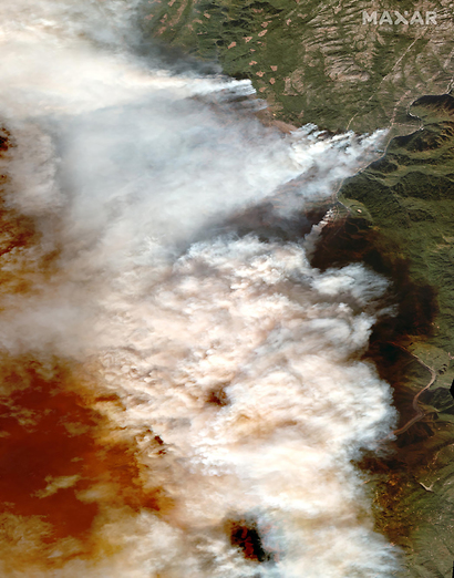 השריפה בקליפורניה מהלוויין (צילום: AP) (צילום: EPA)
